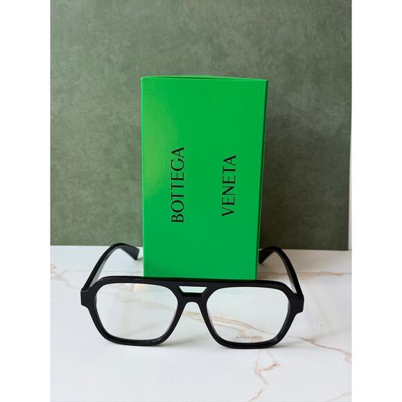 NEW Bottega Veneta BV1336OA Black Aviator Eyeglasses Frames main image 7